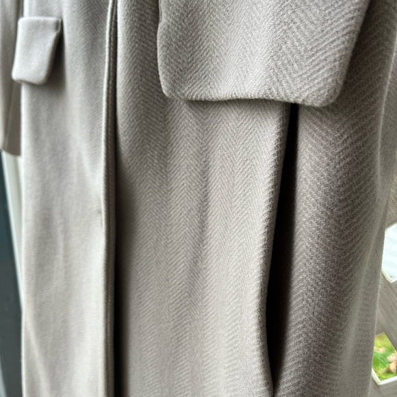Taupe Wool Trench Coat - Picture 6 of 11